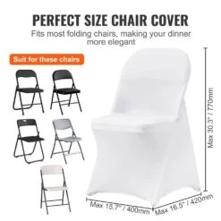 50 PCS Stretch Spandex Folding Chair Covers Universal Fitted Chair Cover Removable Washable Protective Slipcovers, White 12 50 PCS Stretch Spandex Folding Chair Covers Universal Fitted Chair Cover Removable Washable Protective Slipcovers, White -Patio Furniture Shop vevor patio chair covers ytbs50pcsdkqq89vlv0 4f 1000