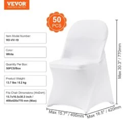 50 PCS Stretch Spandex Folding Chair Covers Universal Fitted Chair Cover Removable Washable Protective Slipcovers, White 16 50 PCS Stretch Spandex Folding Chair Covers Universal Fitted Chair Cover Removable Washable Protective Slipcovers, White -Patio Furniture Shop vevor patio chair covers ytbs50pcsdkqq89vlv0 76 1000