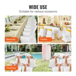 50 PCS Stretch Spandex Folding Chair Covers Universal Fitted Chair Cover Removable Washable Protective Slipcovers, White 15 50 PCS Stretch Spandex Folding Chair Covers Universal Fitted Chair Cover Removable Washable Protective Slipcovers, White -Patio Furniture Shop vevor patio chair covers ytbs50pcsdkqq89vlv0 fa 1000