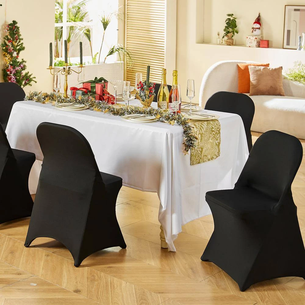 30 PCS Stretch Spandex Folding Chair Covers Universal Fitted Chair Cover Removable Washable Protective Slipcovers, Black 10 30 PCS Stretch Spandex Folding Chair Covers Universal Fitted Chair Cover Removable Washable Protective Slipcovers, Black - Image 8