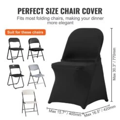 30 PCS Stretch Spandex Folding Chair Covers Universal Fitted Chair Cover Removable Washable Protective Slipcovers, Black 12 30 PCS Stretch Spandex Folding Chair Covers Universal Fitted Chair Cover Removable Washable Protective Slipcovers, Black -Patio Furniture Shop vevor patio chair covers yths30pcsdkqu88bsv0 4f 1000