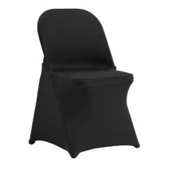 50-Pieces Stretch Spandex Folding Chair Covers Fitted Chair Cover Removable Washable Protective Slipcovers, Black