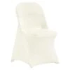 50 PCS Universal Stretch Spandex Folding Chair Covers Removable Washable Protective Slipcovers, Ivory White
