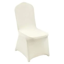 50-Pieces Stretch Spandex Folding Chair Covers Detachable Washable Protective Slipcovers, Ivory White