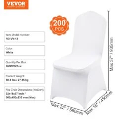 200 PCS Stretch Spandex Folding Chair Covers Universal Fitted Chair Cover Removable Washable Protective Slipcovers,White -Patio Furniture Shop vevor patio chair covers ytzkqb200pcsfjwfev0 76 1000