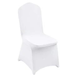 30 PCS Stretch Spandex Folding Chair Covers Universal Fitted Chair Cover Removable Washable Protective Slipcovers, White