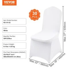 30 PCS Stretch Spandex Folding Chair Covers Universal Fitted Chair Cover Removable Washable Protective Slipcovers, White 16 30 PCS Stretch Spandex Folding Chair Covers Universal Fitted Chair Cover Removable Washable Protective Slipcovers, White -Patio Furniture Shop vevor patio chair covers ytzkqb30pcsbp21njv0 76 1000