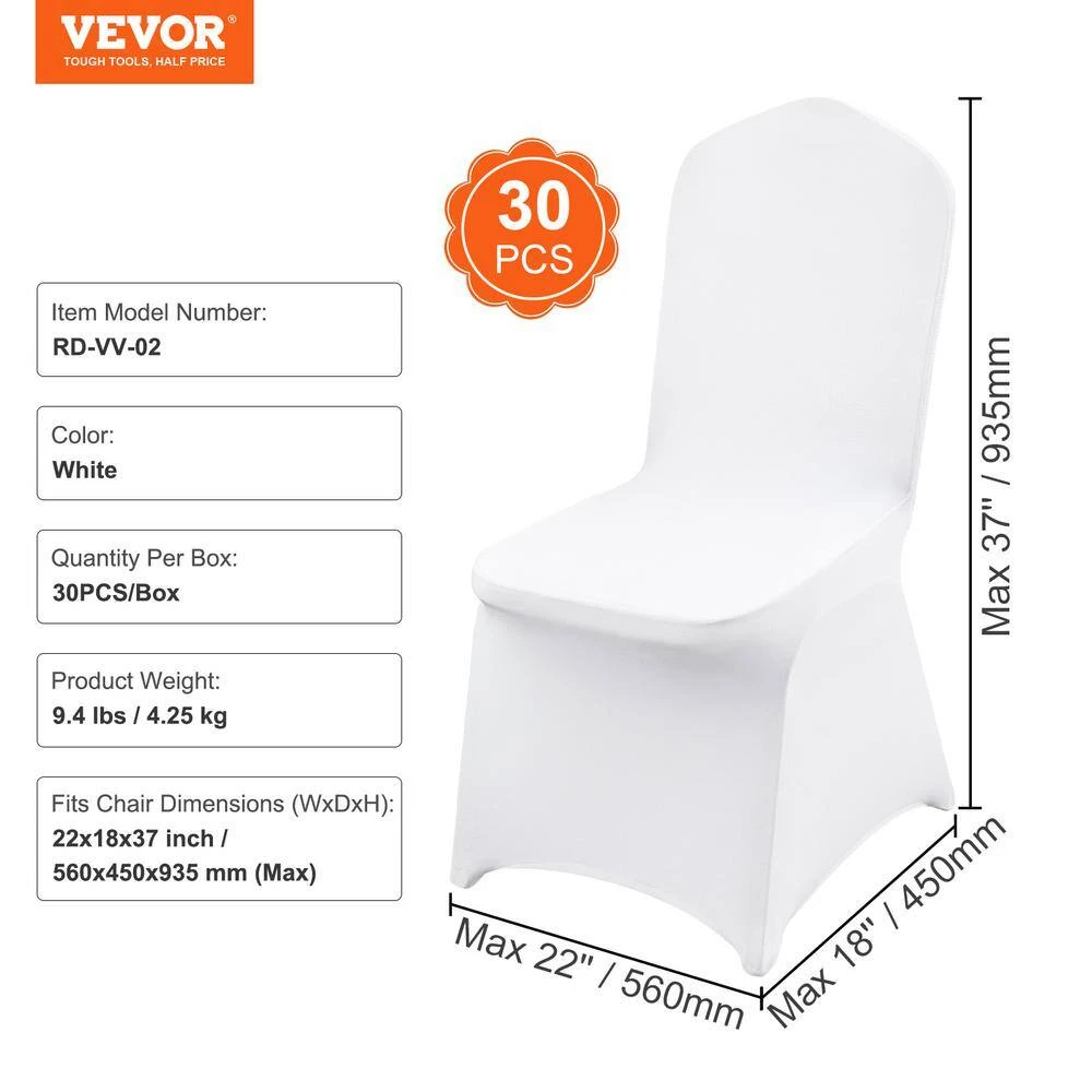 30 PCS Stretch Spandex Folding Chair Covers Universal Fitted Chair Cover Removable Washable Protective Slipcovers, White 9 30 PCS Stretch Spandex Folding Chair Covers Universal Fitted Chair Cover Removable Washable Protective Slipcovers, White - Image 7