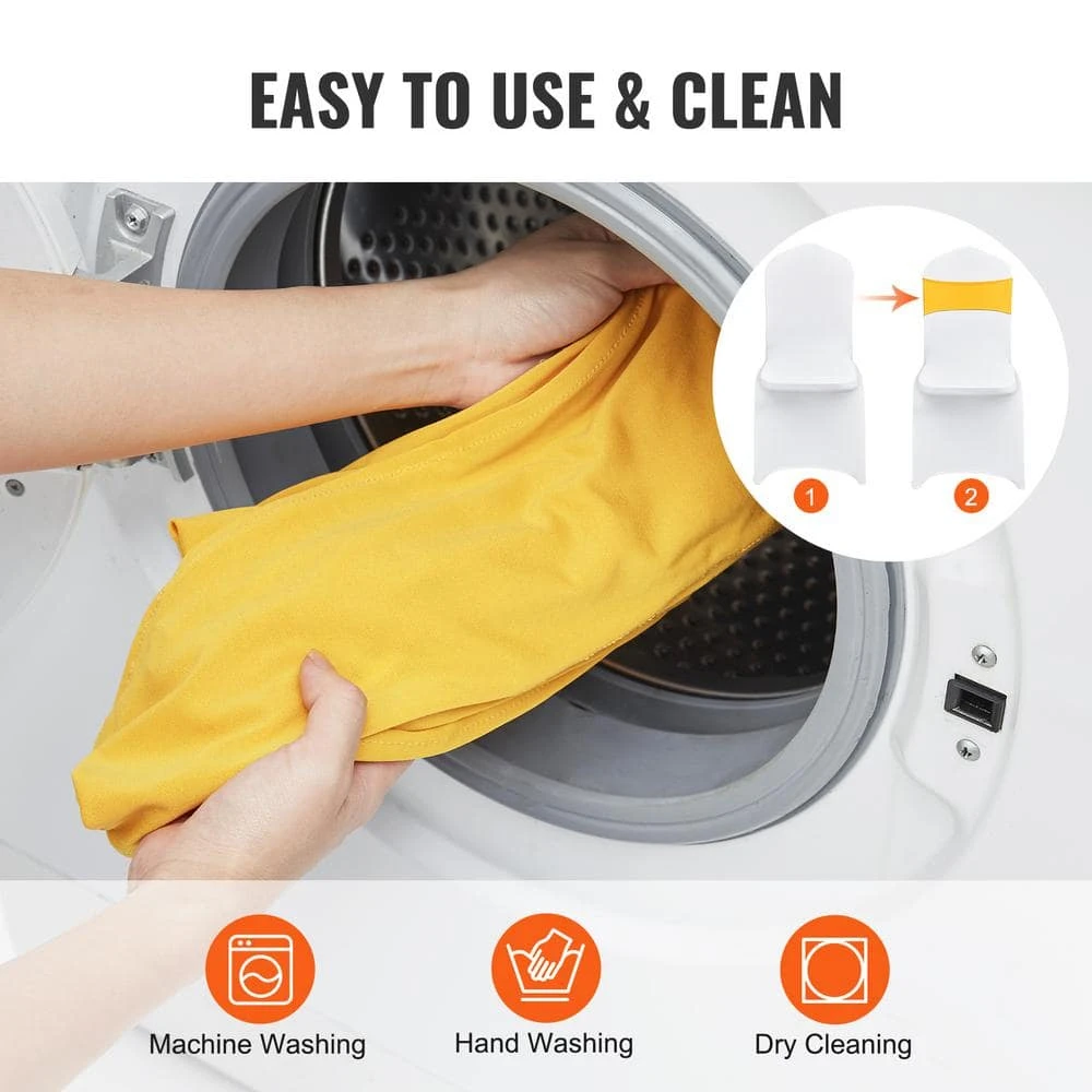 100 Pieces Stretch Spandex Chair Sashes, Chair Slipcover And Stretch Chair Sash, Yellow 7 100 Pieces Stretch Spandex Chair Sashes, Chair Slipcover And Stretch Chair Sash, Yellow - Image 5