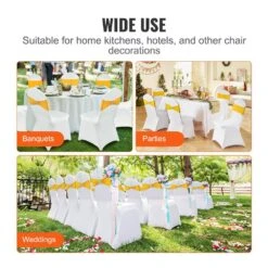 50 Set Stretch Spandex Folding Chair Covers With Chair Sashes Removable Washable Protective Slipcovers, Gold & White 15 50 Set Stretch Spandex Folding Chair Covers With Chair Sashes Removable Washable Protective Slipcovers, Gold & White -Patio Furniture Shop vevor patio chair covers ytzsdzkzsdtzmtdkdv0 fa 1000