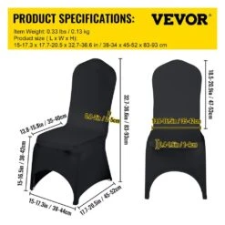 50 Pcs Black Chair Covers Polyester Spandex Stretch Slipcovers For Wedding Party Dining Banquet Arched-Front Chair Cover -Patio Furniture Shop vevor patio chair covers zyt50pcshsgxyt001v0 76 1000