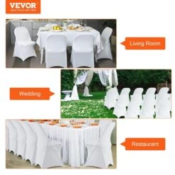 White Stretch Spandex Chair Covers 30 PCS Folding Kitchen Chairs Cover Universal Washable Slipcovers Protector -Patio Furniture Shop vevor patio chair covers zytbs162031cmkchdv0 76 1000