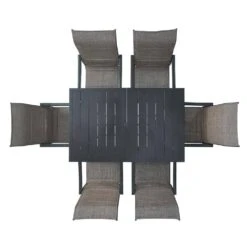 7-Pieces Patio Dining Set Outdoor Furniture Table And Swivel Chairs Set All Weather Garden Furniture Table Sets