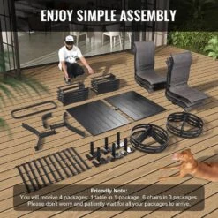 7-Pieces Patio Dining Set Outdoor Furniture Table And Swivel Chairs Set All Weather Garden Furniture Table Sets -Patio Furniture Shop vevor patio dining sets ltczywdxg6zyhv6aqv0 fa 1000