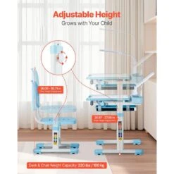 Kids Study Chair And Desk Set, Study Desk And Chair For Kids With Table Lamp, Adjustable Height And 0-40° Tilted Desktop 11 Kids Study Chair And Desk Set, Study Desk And Chair For Kids With Table Lamp, Adjustable Height And 0-40° Tilted Desktop -Patio Furniture Shop vevor patio dining tables etxxzydtdk20k0wtbv9 c3 1000