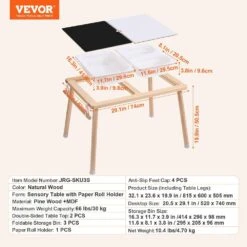 Sensory Table For Toddlers, Kids Activity Table With 3 Foldable Storage Bins And Paper Roll Holder, Play Table, Wooden 16 Sensory Table For Toddlers, Kids Activity Table With 3 Foldable Storage Bins And Paper Roll Holder, Play Table, Wooden -Patio Furniture Shop vevor patio dining tables ggzdjzbk2129vb7wfv0 76 1000