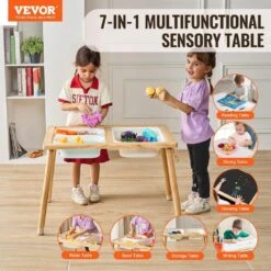 Sensory Table For Toddlers, Kids Activity Table With 3 Foldable Storage Bins And Paper Roll Holder, Play Table, Wooden 11 Sensory Table For Toddlers, Kids Activity Table With 3 Foldable Storage Bins And Paper Roll Holder, Play Table, Wooden -Patio Furniture Shop vevor patio dining tables ggzdjzbk2129vb7wfv0 c3 1000