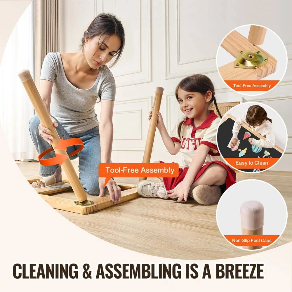 Sensory Table For Toddlers, Kids Activity Table With 3 Foldable Storage Bins And Paper Roll Holder, Play Table, Wooden 8 Sensory Table For Toddlers, Kids Activity Table With 3 Foldable Storage Bins And Paper Roll Holder, Play Table, Wooden - Image 6