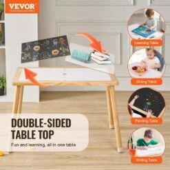Sensory Table For Toddlers, Kids Activity Table W/Double-Sided Tabletop And Non-Slip Feet, Outdoor Play Activity, Wooden -Patio Furniture Shop vevor patio dining tables ggzdzk212920oj4ybv0 c3 1000