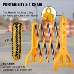 Expandable Mobile Barricade 8.3 Ft. Width Plastic Barricade Water Filled Yellow Expandable Traffic Barricade With Chain -Patio Furniture Shop vevor patio parts sswl8ychs1p1blt01v0 fa 1000