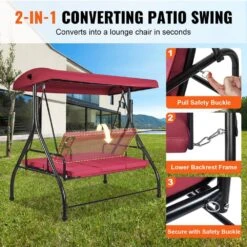 3-Seat Patio Swing Chair Converting Canopy Swing Outdoor Patio Porch With Adjustable Canopy -Patio Furniture Shop vevor patio swings tjqq72inx47igwkc9v0 1f 1000