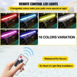 Pool Fountain 35.4 In. W X 4.5 In. D X 3.1 In. H Pool Waterfall With LED Light Waterfall Spillway With Pipe Connector -Patio Furniture Shop vevor pond accessories pqsbjpjswled90001v1 44 1000