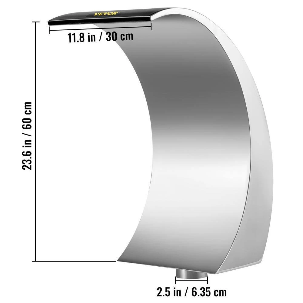 Pond Waterfall Spillway 17.7 X 11.8 X 23.6 In. Swimming Pool Waterfall With Curved Design Pool Fountain For Pool, Silver 9 Pond Waterfall Spillway 17.7 X 11.8 X 23.6 In. Swimming Pool Waterfall With Curved Design Pool Fountain For Pool, Silver - Image 7