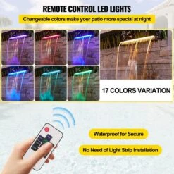 Led Fountain Spillway 17 Colors 23.6 In. L X 3.2 In. H X 8.1 In. W Pool Waterfall Fountain Kit W/Remote For Pond Pools 14 Led Fountain Spillway 17 Colors 23.6 In. L X 3.2 In. H X 8.1 In. W Pool Waterfall Fountain Kit W/Remote For Pond Pools -Patio Furniture Shop vevor pond accessories slpbpqaw600dbs001v1 44 1000