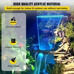 Led Fountain Spillway 17 Colors 23.6 In. L X 3.2 In. H X 8.1 In. W Pool Waterfall Fountain Kit W/Remote For Pond Pools 12 Led Fountain Spillway 17 Colors 23.6 In. L X 3.2 In. H X 8.1 In. W Pool Waterfall Fountain Kit W/Remote For Pond Pools -Patio Furniture Shop vevor pond accessories slpbpqaw600dbs001v1 4f 1000