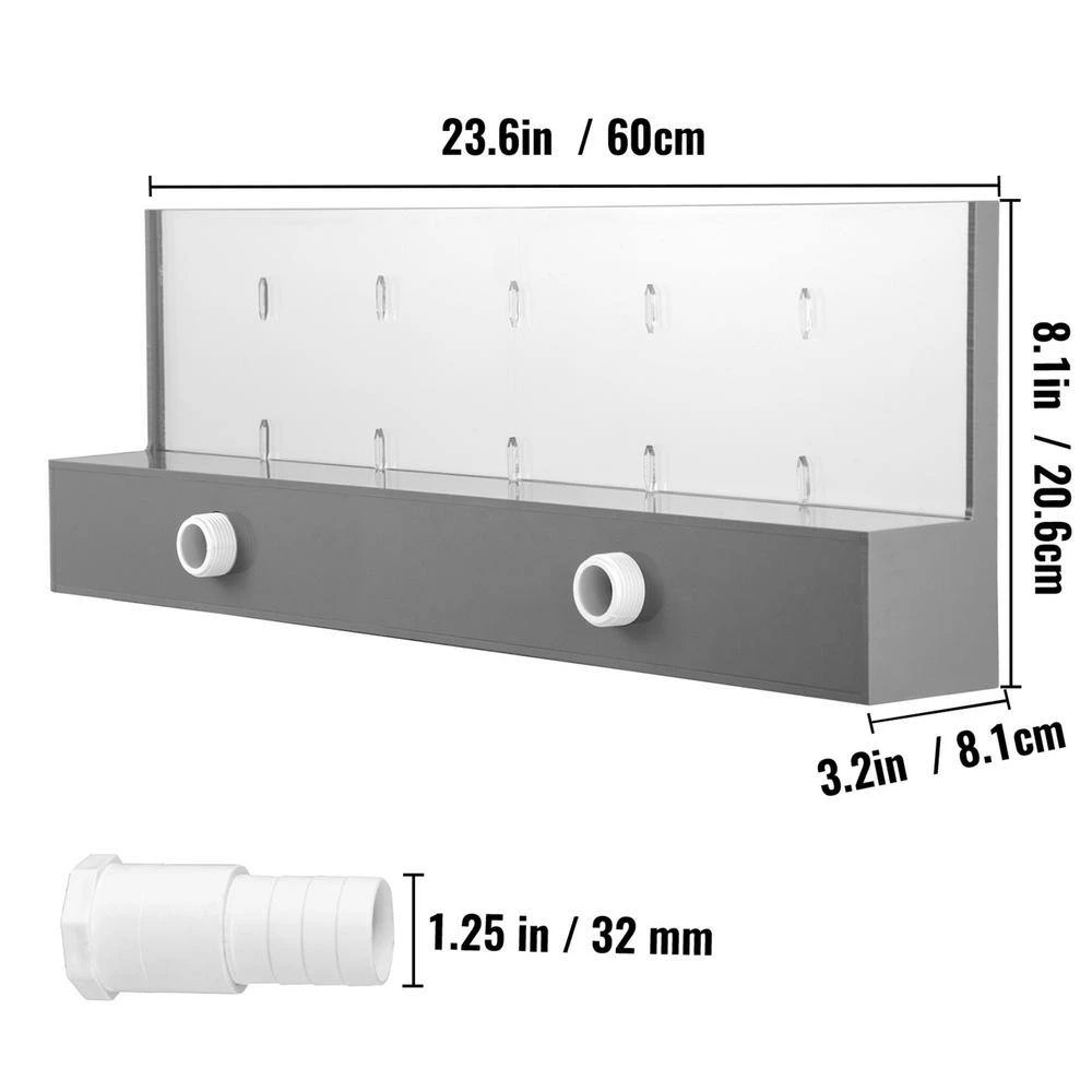 Led Fountain Spillway 17 Colors 23.6 In. L X 3.2 In. H X 8.1 In. W Pool Waterfall Fountain Kit W/Remote For Pond Pools 9 Led Fountain Spillway 17 Colors 23.6 In. L X 3.2 In. H X 8.1 In. W Pool Waterfall Fountain Kit W/Remote For Pond Pools - Image 7