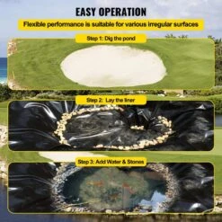 Pond Liner 20 Ft. X 25 Ft. 20 Mil Thickness High Tensile Sunlight-proof Flexible LLDPE Pond For Sewage Tank, Black 14 Pond Liner 20 Ft. X 25 Ft. 20 Mil Thickness High Tensile Sunlight-proof Flexible LLDPE Pond For Sewage Tank, Black -Patio Furniture Shop vevor pond liners fsm20x25ft0000001v0 1f 1000