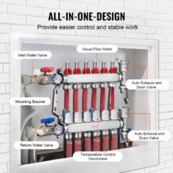 6-Branch Radiant Heat Manifold,1/2 In. PEX Tubing Manifold, Stainless Steel PEX Manifold, Radiant Heat PEX Manifold Kit -Patio Furniture Shop vevor pool controls drfsqbxg6hl0x0yq9v0 1f 1000