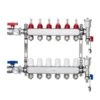 6-Branch Radiant Heat Manifold,1/2 In. PEX Tubing Manifold, Stainless Steel PEX Manifold, Radiant Heat PEX Manifold Kit