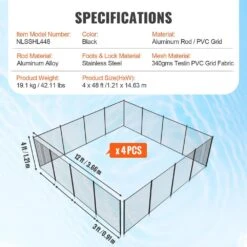 Pool Fence 4 X 48 Ft. Pool Fences For Inground Pools Removable Child Safety Pool Fencing, Easy DIY Swimming Pool Fence 16 Pool Fence 4 X 48 Ft. Pool Fences For Inground Pools Removable Child Safety Pool Fencing, Easy DIY Swimming Pool Fence -Patio Furniture Shop vevor pool fences dxycwl448fthk10bdv0 76 1000