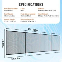 Security Pool Fence 4 Ft. X 12 Ft. Removable Pool Fence 1000D PVC Fabric Pool Fencing Mesh With Aluminum Poles 16 Security Pool Fence 4 Ft. X 12 Ft. Removable Pool Fence 1000D PVC Fabric Pool Fencing Mesh With Aluminum Poles -Patio Furniture Shop vevor pool fences kcxycwll412ft18uyv0 76 1000