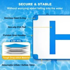 Inflatable Floating Dock 10 X 6.5 Ft. Floating Platform 5-6 People Inflatable Swim Platform With Electric Air Pump -Patio Furniture Shop vevor pool floats ft10x6 5qb0000001v1 1f 1000