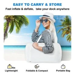 Inflatable Floating Dock 10 X 6.5 Ft. Floating Platform 5-6 People Inflatable Swim Platform With Electric Air Pump -Patio Furniture Shop vevor pool floats ft10x6 5qb0000001v1 44 1000