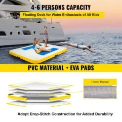 Floating Platform 8 X 5 Ft. Inflatable Floating Dock With Electric Air Pump Inflatable Swim Platform 4-6 People -Patio Furniture Shop vevor pool floats ft8x5qb0000000001v1 1f 1000