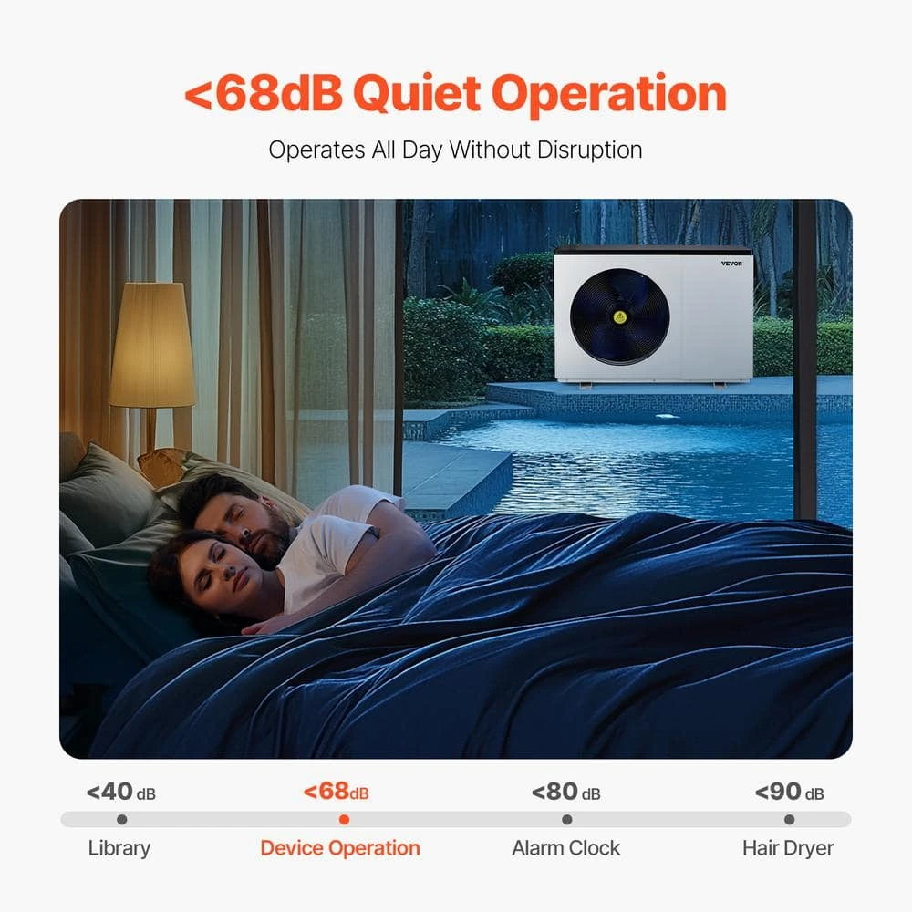 Electric Pool Heat Pump, 35830 BTU, Pool Heaters For 6605 To 13209 Gal. Above And In Ground Pools, Low Noise 7 Electric Pool Heat Pump, 35830 BTU, Pool Heaters For 6605 To 13209 Gal. Above And In Ground Pools, Low Noise - Image 5