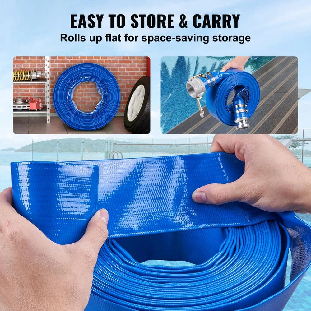 Backwash Hose 50 Ft. X 2 In. PVC Flat Discharge Hose With Aluminum Camlock C And E Fittings Clamps For Pump Sand Filter 7 Backwash Hose 50 Ft. X 2 In. PVC Flat Discharge Hose With Aluminum Camlock C And E Fittings Clamps For Pump Sand Filter - Image 5