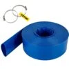 Discharge Hose 1-1/2 In. Dia X 105 Ft. PVC Fabric Lay Flat Hose With Clamps Heavy Duty Backwash Drain Hose Burst-Proof