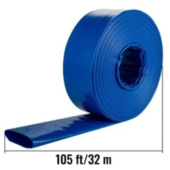 Discharge Hose 1-1/2 In. Dia X 105 Ft. PVC Fabric Lay Flat Hose With Clamps Heavy Duty Backwash Drain Hose Burst-Proof -Patio Furniture Shop vevor pool hoses ycfcxr1 5x1001smxv0 76 1000