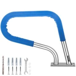 Pool Rail 30 In. X 22 In. Pool Railing Stainless Steel Silver Rustproof Pool Handrail For Above Ground Pool