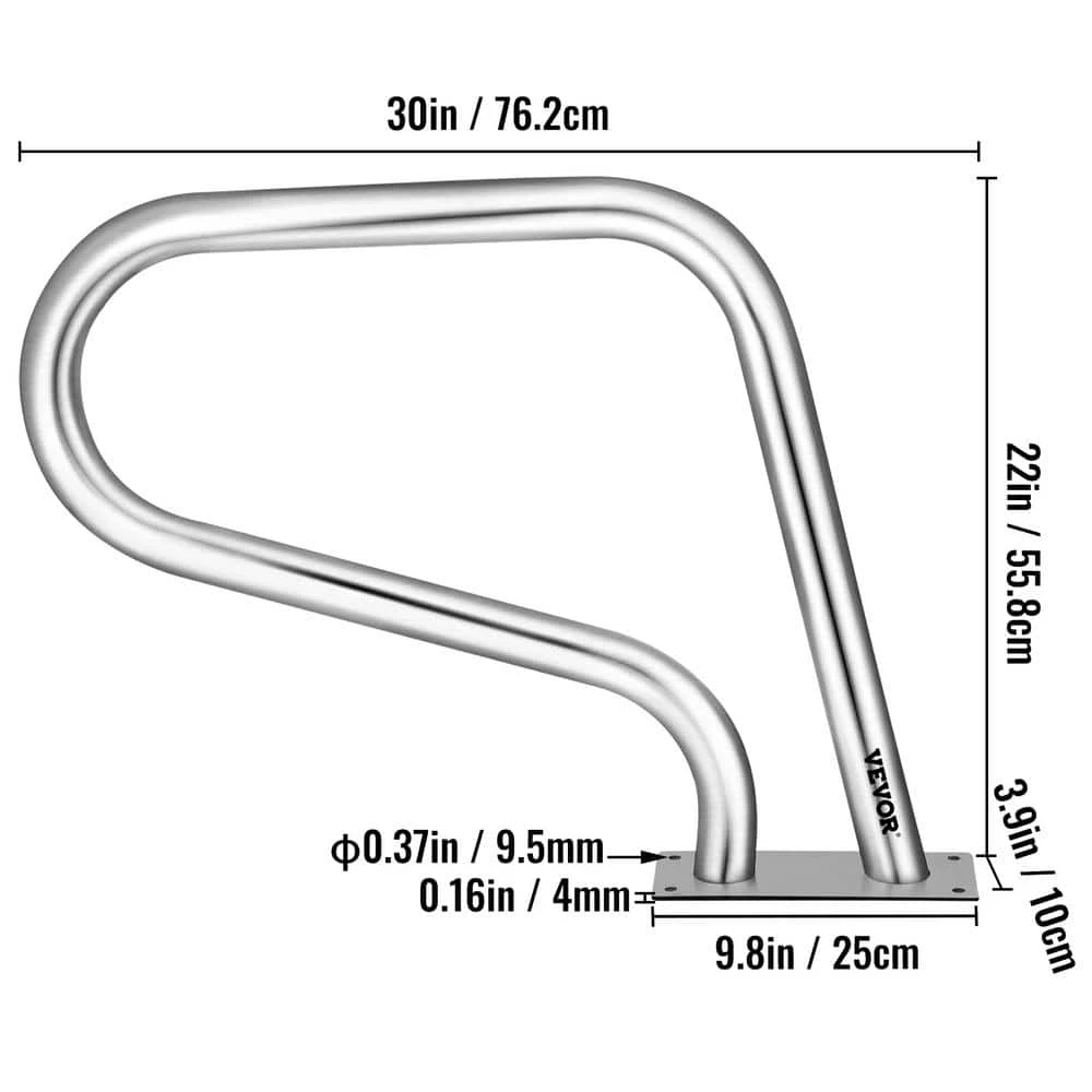 Pool Rail 30 In. X 22 In. Pool Railing Stainless Steel Silver Rustproof Pool Handrail For Above Ground Pool 9 Pool Rail 30 In. X 22 In. Pool Railing Stainless Steel Silver Rustproof Pool Handrail For Above Ground Pool - Image 7