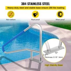 55 In. X 32 In. Pool Railing Stainless Steel Silver Rustproof Pool Handrail Pool Rail For Above Ground Pool 13 55 In. X 32 In. Pool Railing Stainless Steel Silver Rustproof Pool Handrail Pool Rail For Above Ground Pool -Patio Furniture Shop vevor pool ladders bxgycfs4w55x32yc1v0 1f 1000