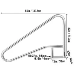 55 In. X 32 In. Pool Railing Stainless Steel Silver Rustproof Pool Handrail Pool Rail For Above Ground Pool 16 55 In. X 32 In. Pool Railing Stainless Steel Silver Rustproof Pool Handrail Pool Rail For Above Ground Pool -Patio Furniture Shop vevor pool ladders bxgycfs4w55x32yc1v0 76 1000