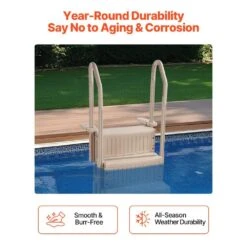 Swimming Pool Ladder 3-Step Double Handrails Stairs With Non-slip Heavy Duty Steps 400 Lbs. For Above Ground Pool -Patio Furniture Shop vevor pool ladders dxyctltsfsslfpj4zv0 44 1000