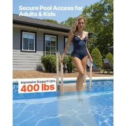 Swimming Pool Ladder 3-Step Double Handrails Stairs With Non-slip Heavy Duty Steps 400 Lbs. For Above Ground Pool -Patio Furniture Shop vevor pool ladders dxyctltsfsslfpj4zv0 4f 1000