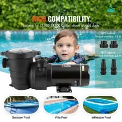 Above Ground Pool Pump 1HP 110-Volt 80 GPM Max. Flow Single Speed Swimming Pool Pump With Filter Basket -Patio Furniture Shop vevor pool pumps ycglbdsddy10lidqzv1 1f 1000