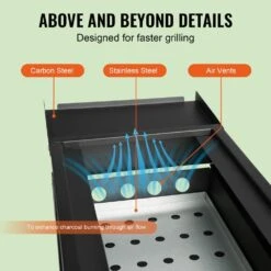 Portable Charcoal Grill 23 In. Small Barbecue Grill Folding BBQ Grill Heavy-Duty Steel BBQ Grill In Black -Patio Furniture Shop vevor portable charcoal grills zdsmtkjc249cmnpgav0 44 1000